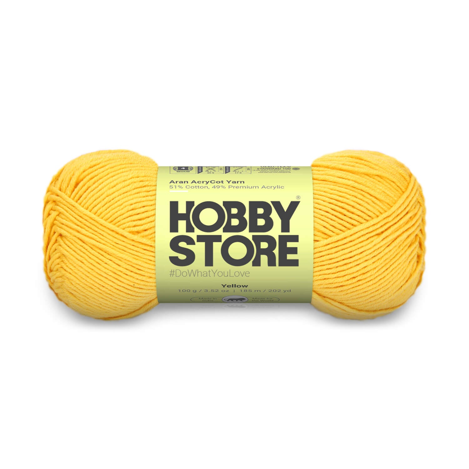 Aran AcryCot Yarn by Hobby Store - Yellow - 11006 – Magic Needles