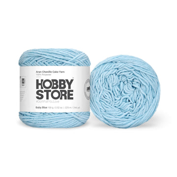 Aran Chenille Cake Yarn by Hobby Store - Baby Blue 49152