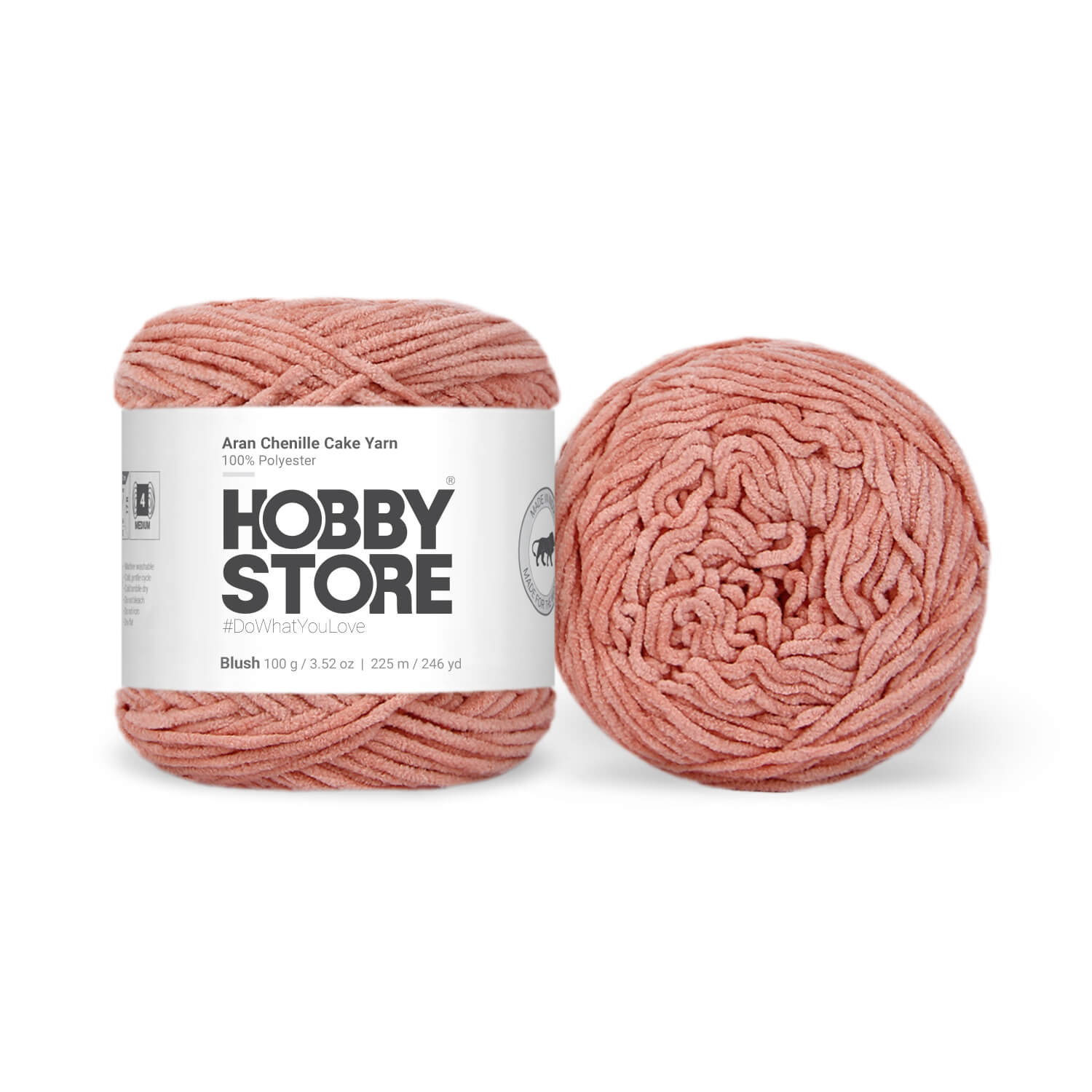 Aran Chenille Cake Yarn by Hobby Store - Blush 49115