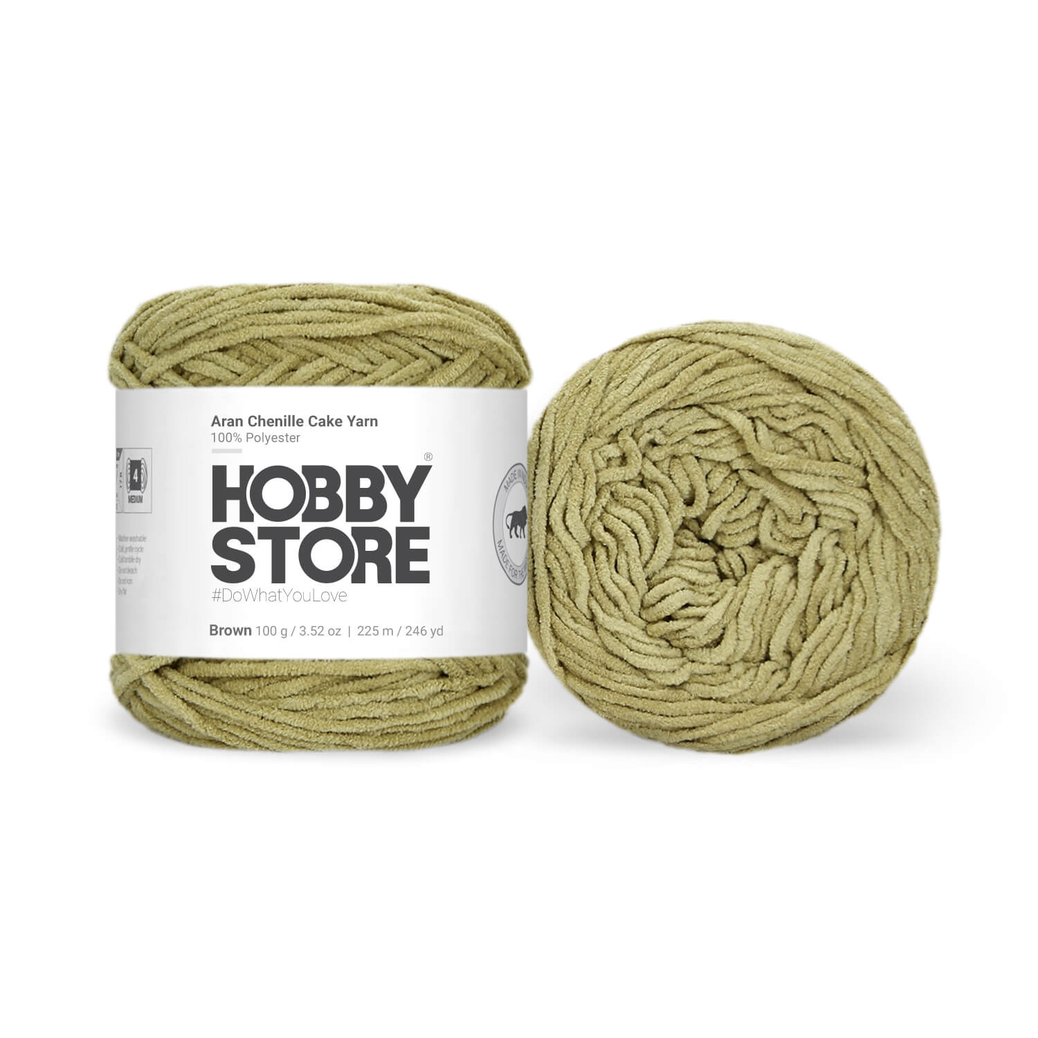 Aran Chenille Cake Yarn by Hobby Store - Brown 49153