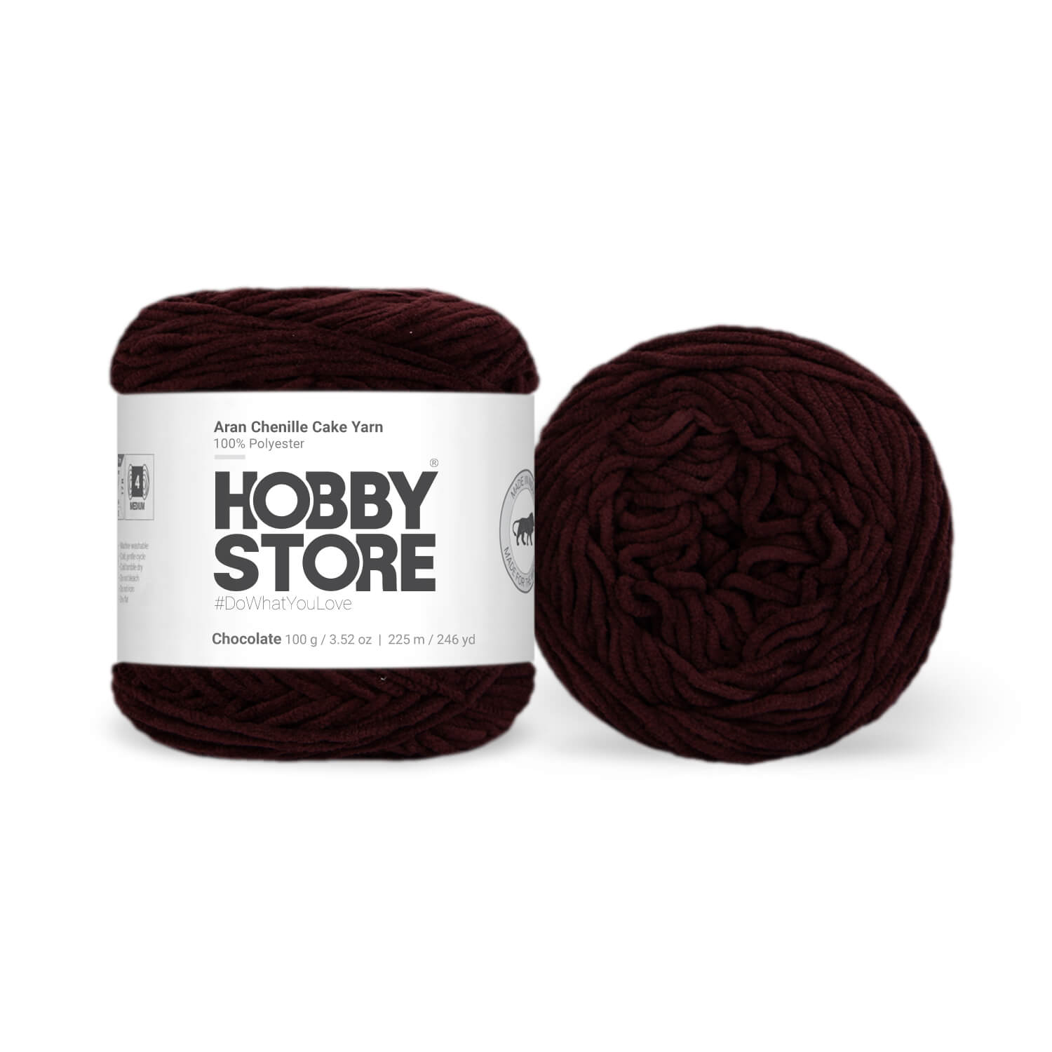 Aran Chenille Cake Yarn by Hobby Store - Chocolate 49112