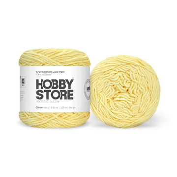 Aran Chenille Cake Yarn by Hobby Store - Citron 49142