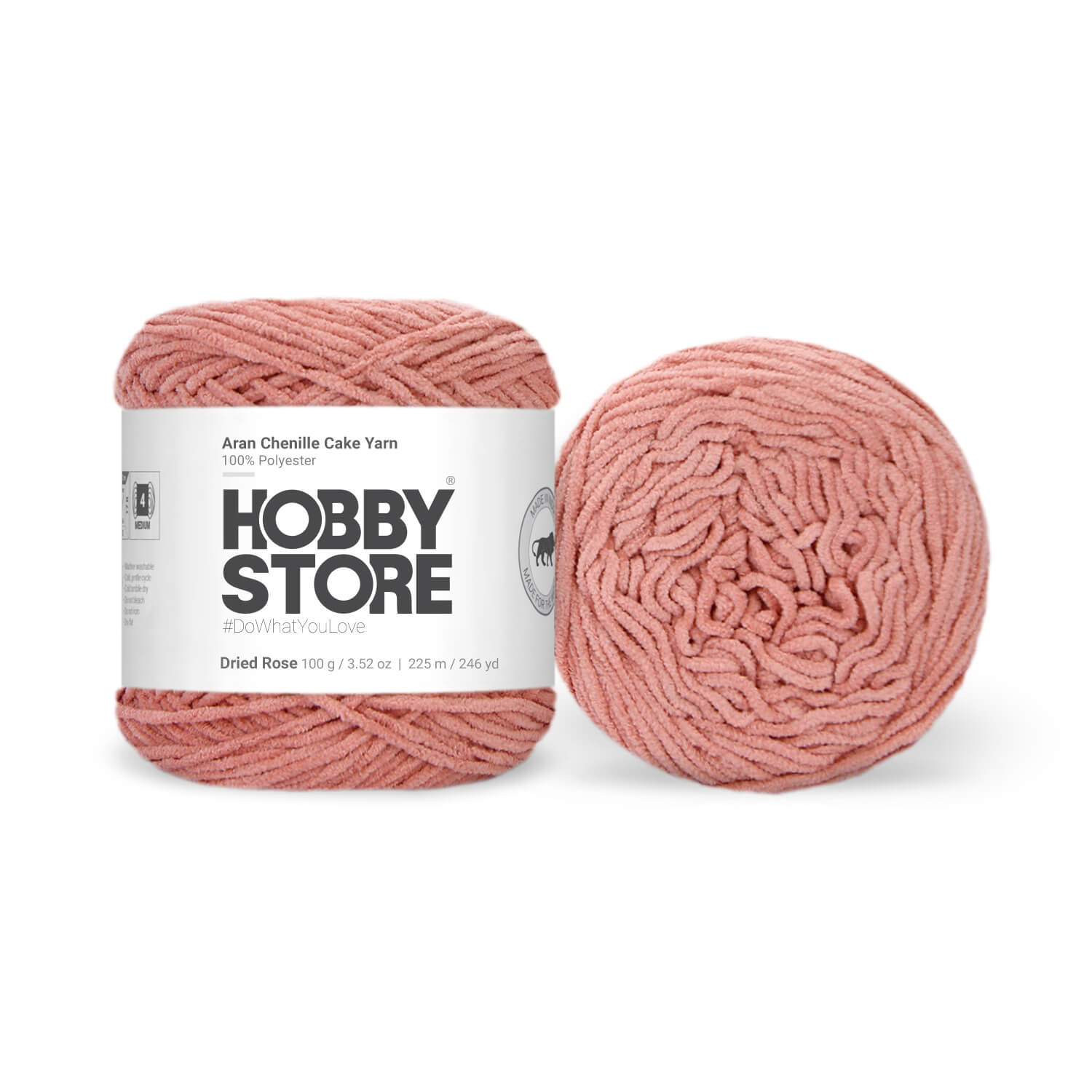 Aran Chenille Cake Yarn by Hobby Store - Dried Rose 49148