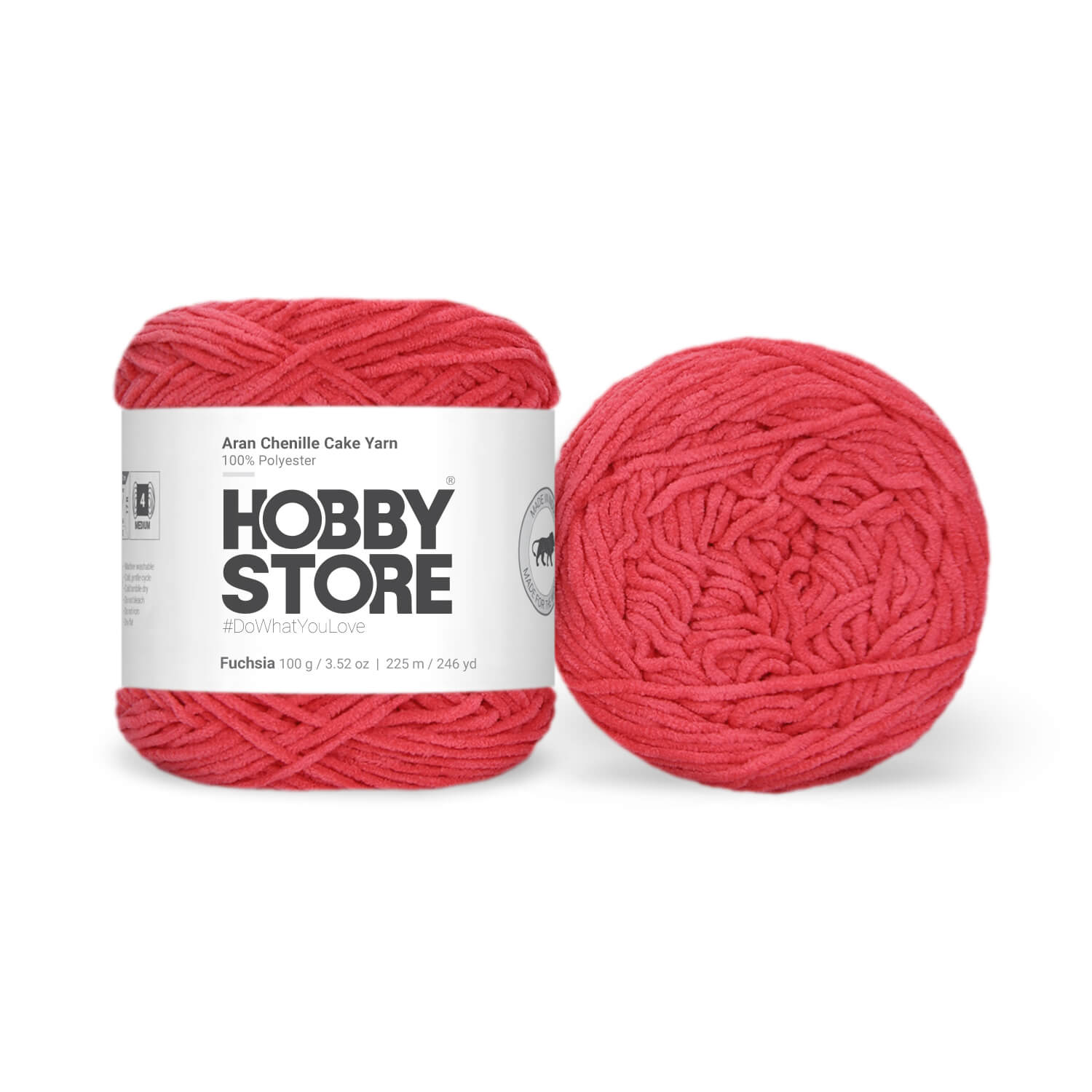 Aran Chenille Cake Yarn by Hobby Store - Fuchsia 49117