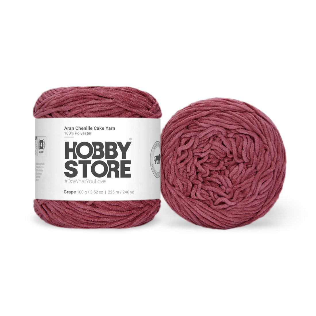 Aran Chenille Cake Yarn by Hobby Store - Grape 49129