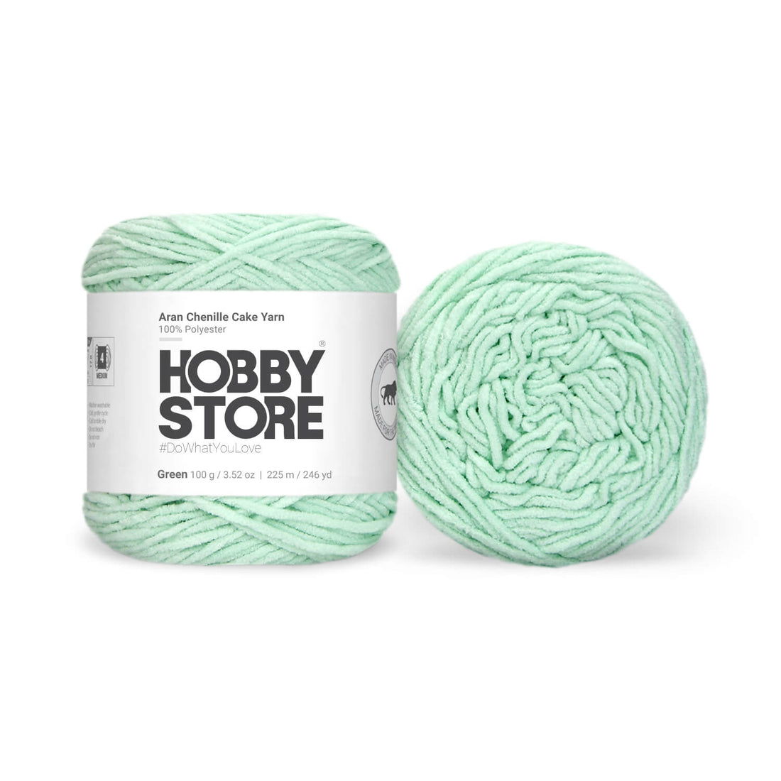 Aran Chenille Cake Yarn by Hobby Store - Green 49155