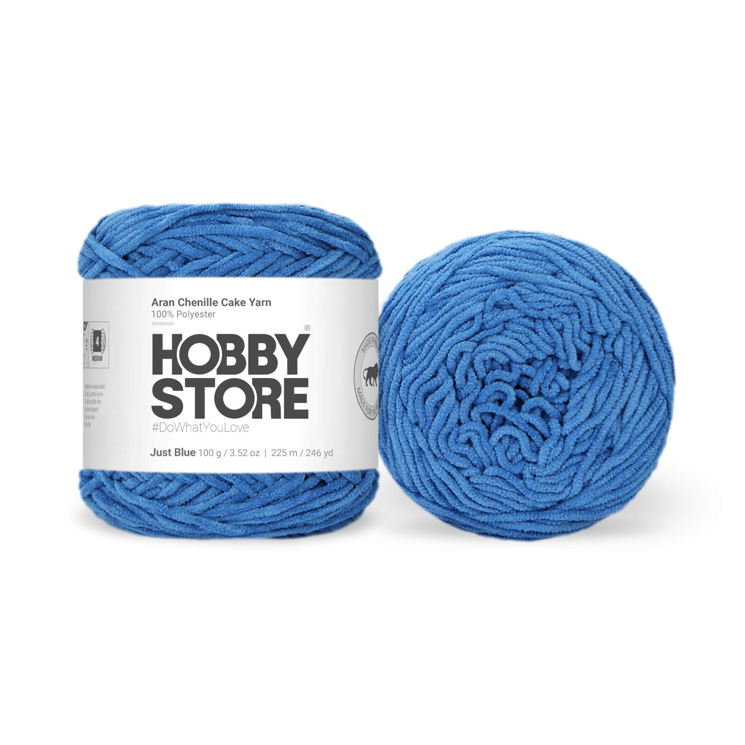 Aran Chenille Cake Yarn by Hobby Store - Just Blue 49105