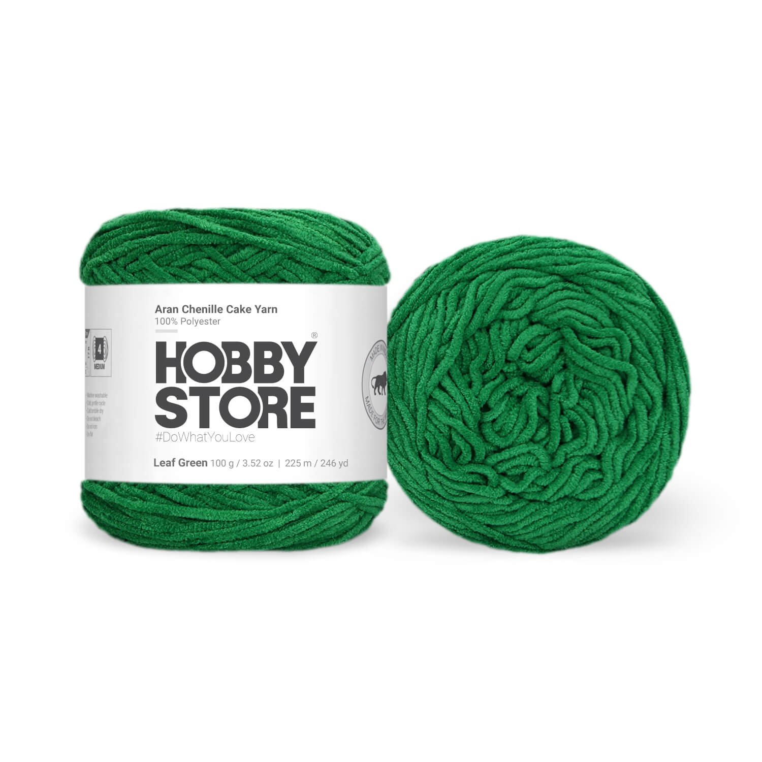 Aran Chenille Cake Yarn by Hobby Store - Leaf Green 49119