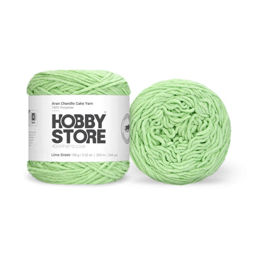 Aran Chenille Cake Yarn by Hobby Store - Lime Green 49120