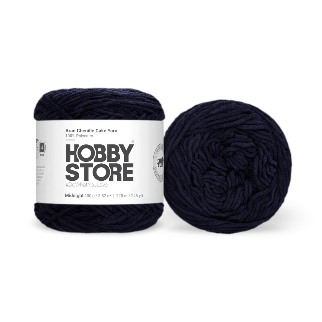 Aran Chenille Cake Yarn by Hobby Store - Midnight 49107