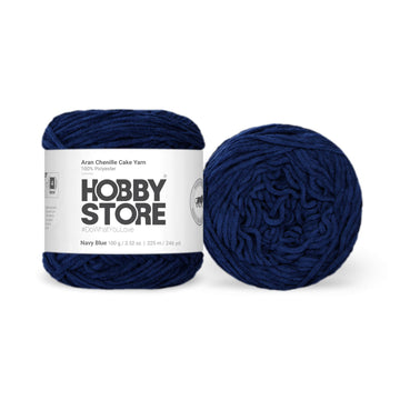 Aran Chenille Cake Yarn by Hobby Store - Navy Blue 49151