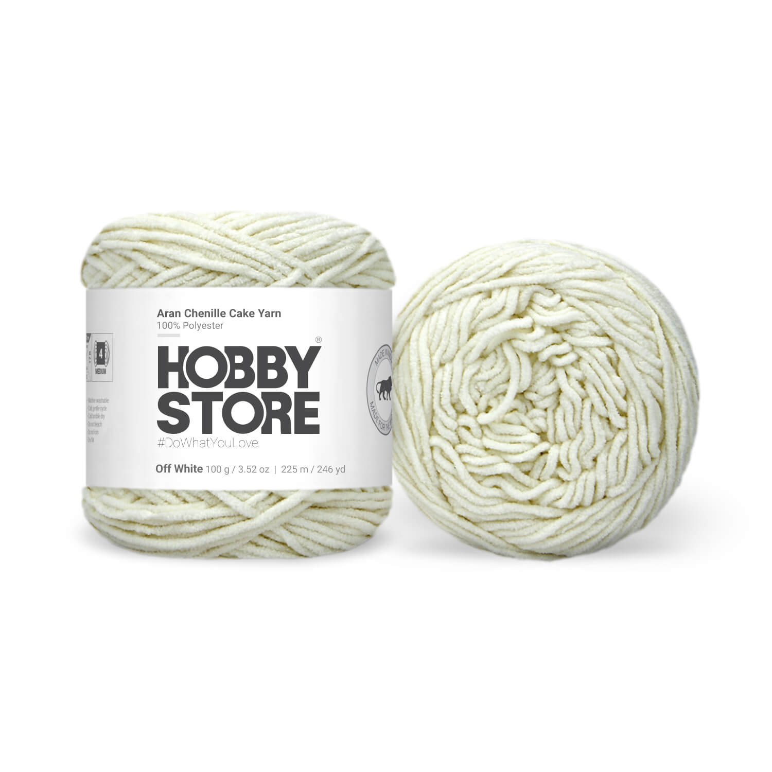 Aran Chenille Cake Yarn by Hobby Store - Off White 49130