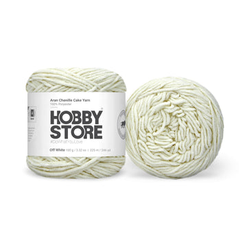 Aran Chenille Cake Yarn by Hobby Store - Off White 49130