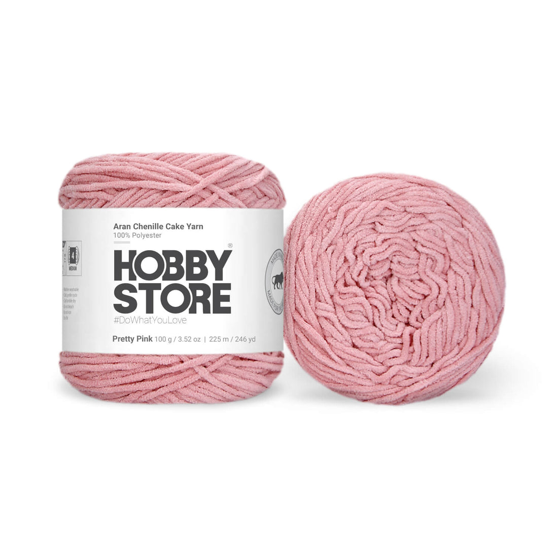 Aran Chenille Cake Yarn by Hobby Store - Pretty Pink 49135