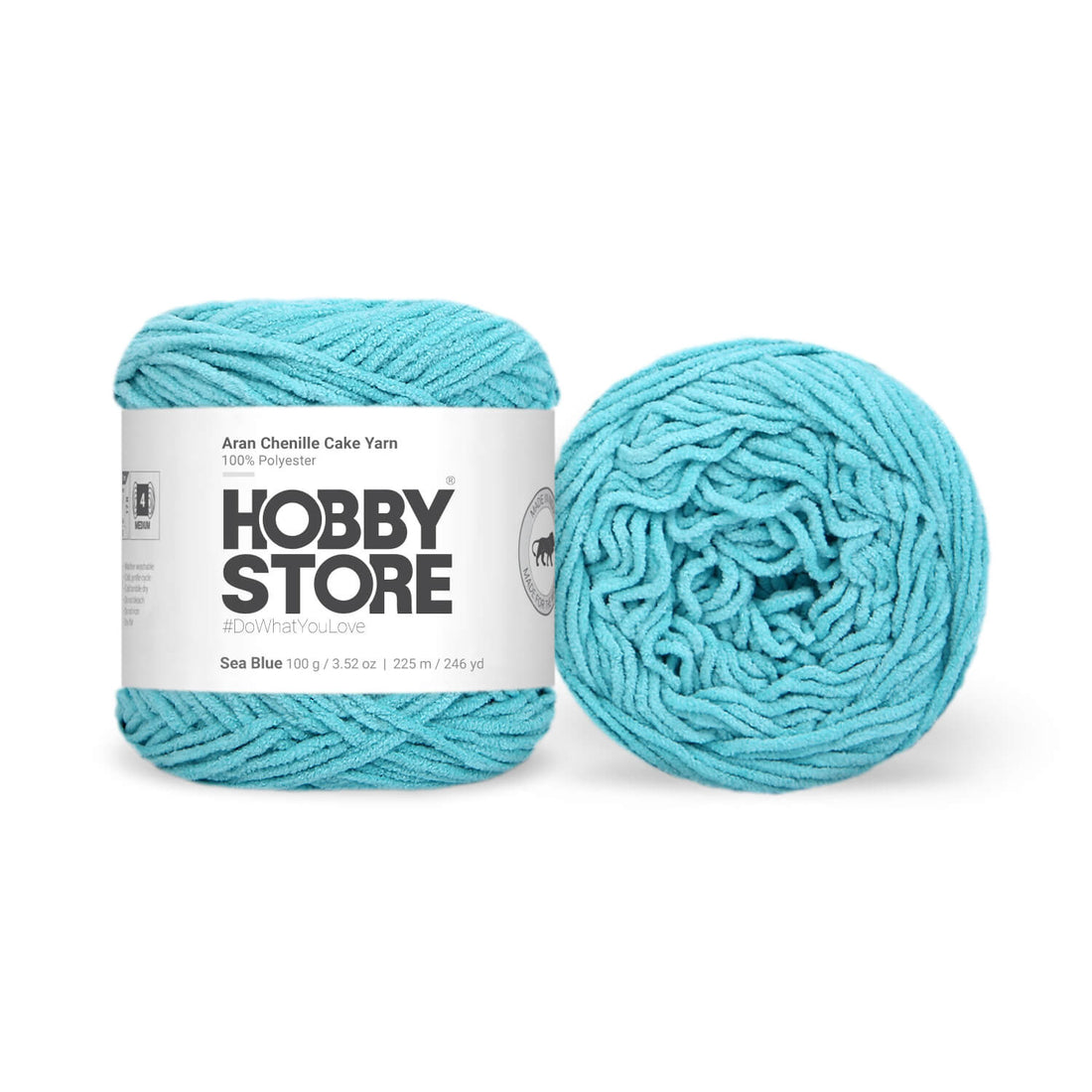 Aran Chenille Cake Yarn by Hobby Store - Sea Blue 49108