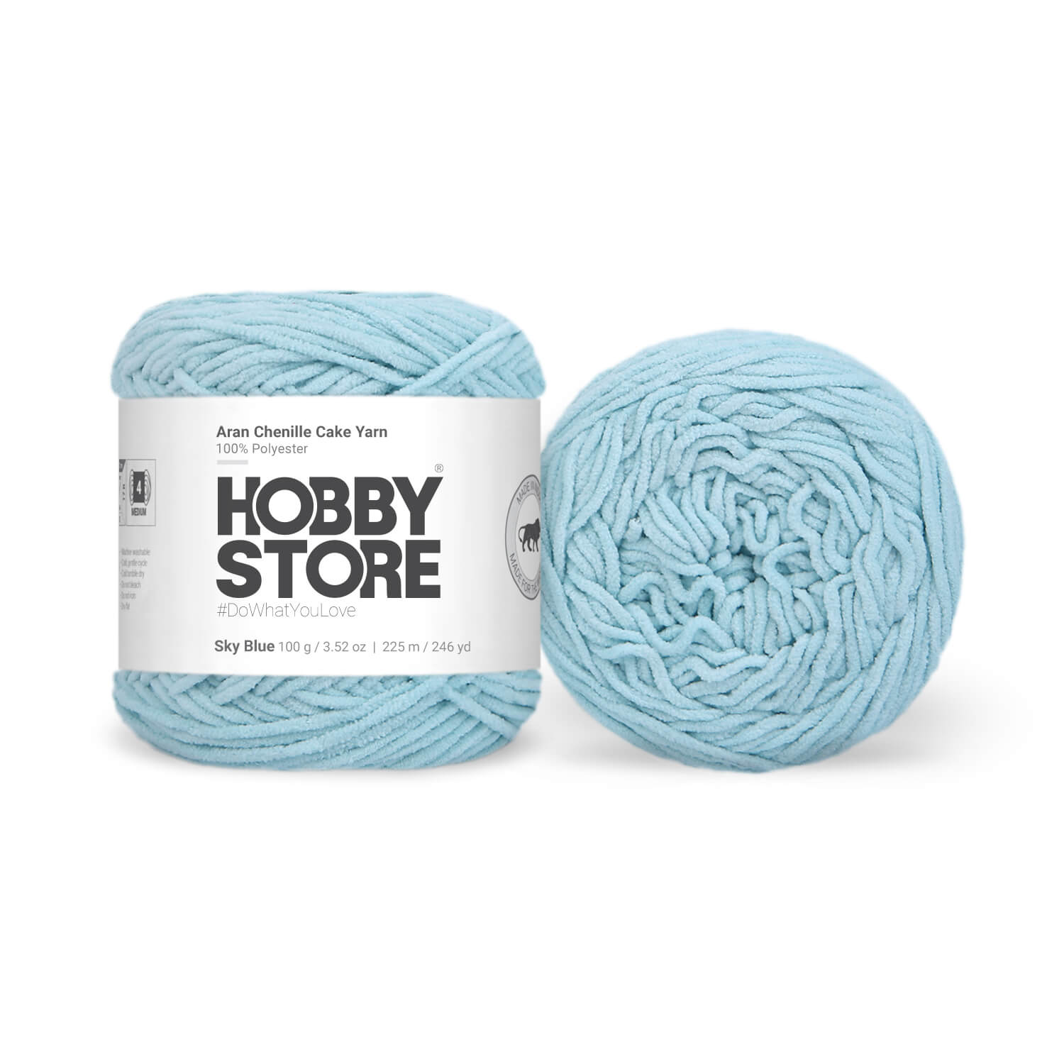 Aran Chenille Cake Yarn by Hobby Store - Sky Blue 49109