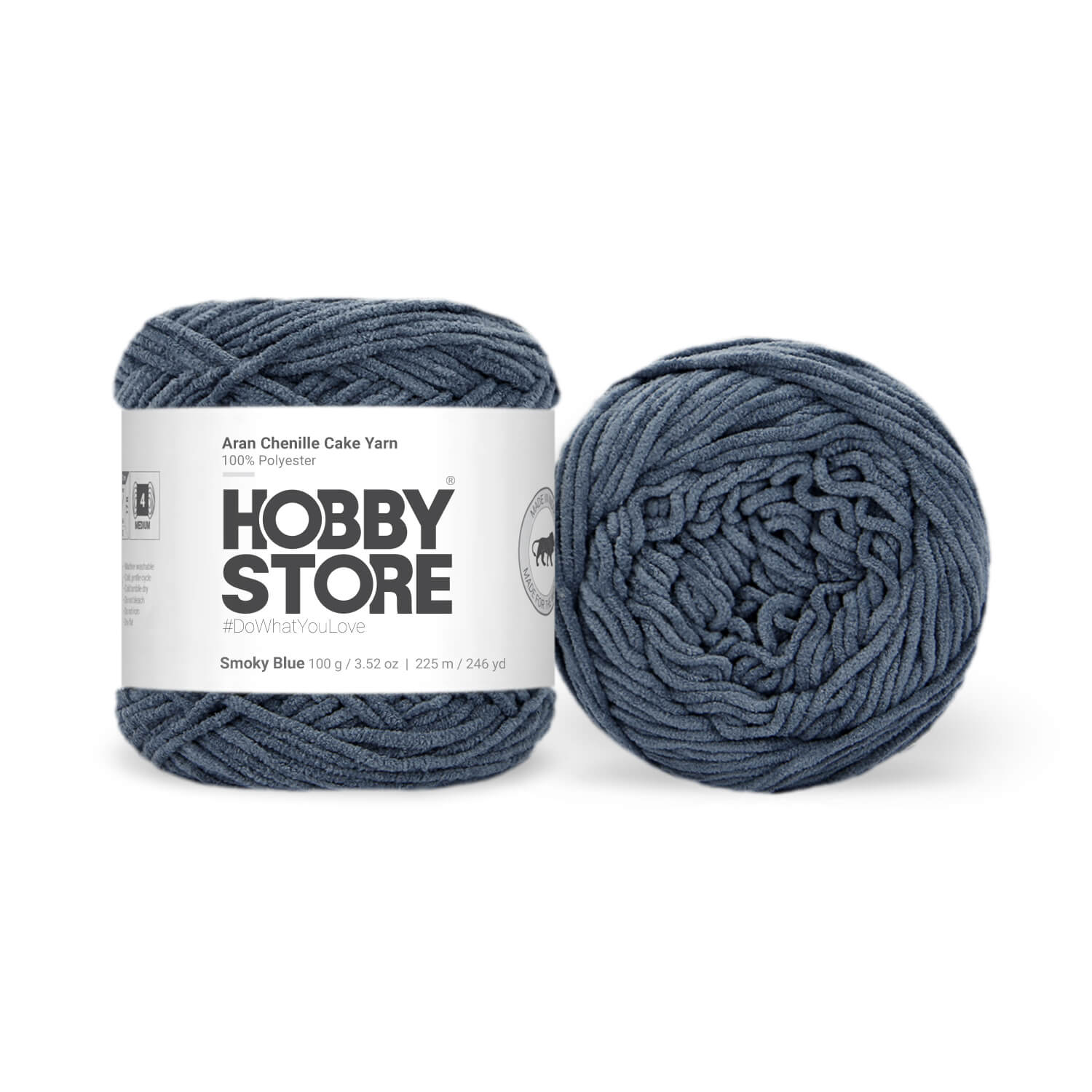 Aran Chenille Cake Yarn by Hobby Store - Smoky Blue 49110