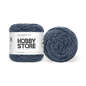 Aran Chenille Cake Yarn by Hobby Store - Smoky Blue 49110