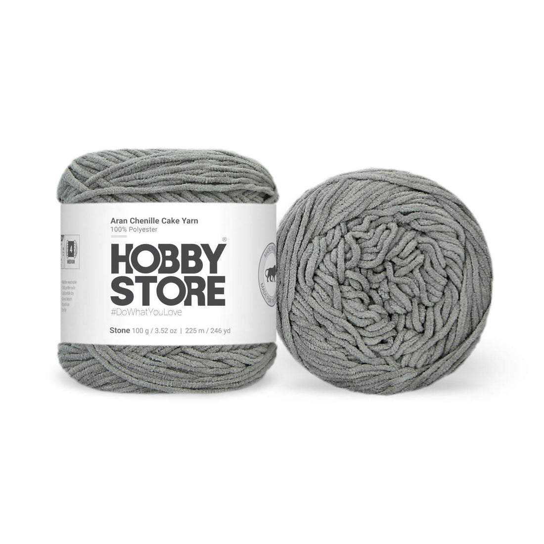 Aran Chenille Cake Yarn by Hobby Store - Stone 49124