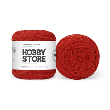 Aran Chenille Cake Yarn by Hobby Store - Tomato 49140