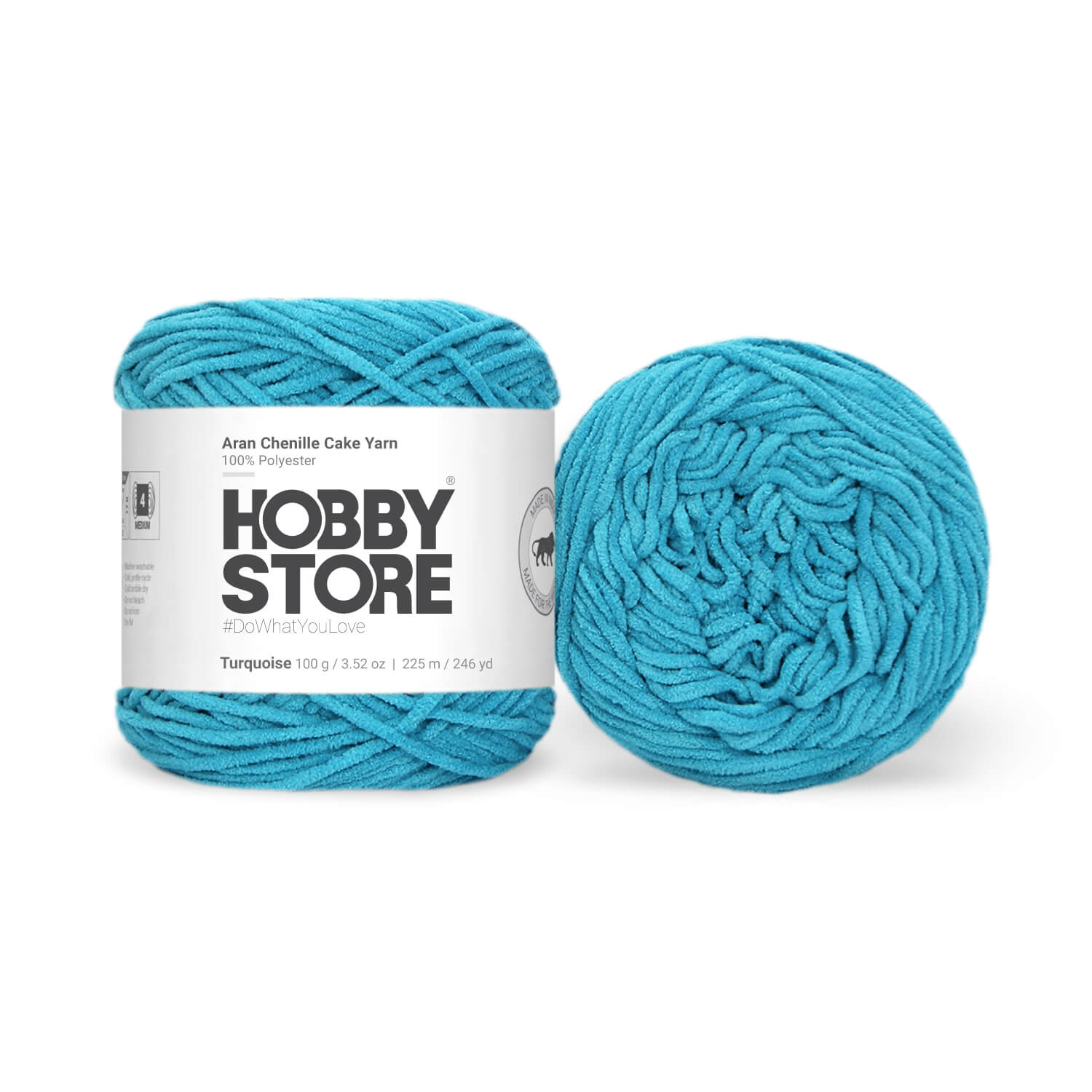 Aran Chenille Cake Yarn by Hobby Store - Turquoise 49111