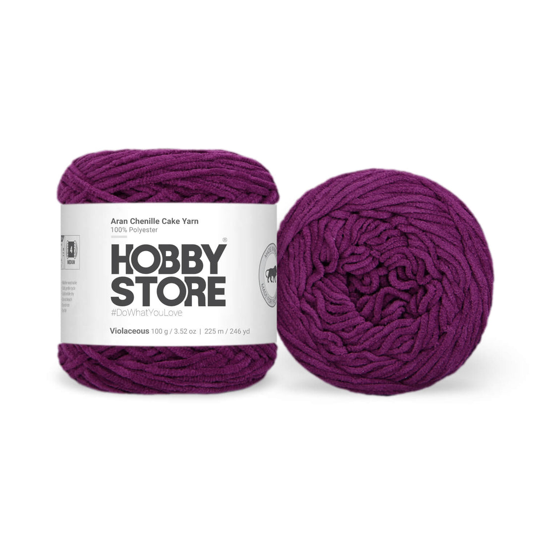 Aran Chenille Cake Yarn by Hobby Store - Violaceous 49138