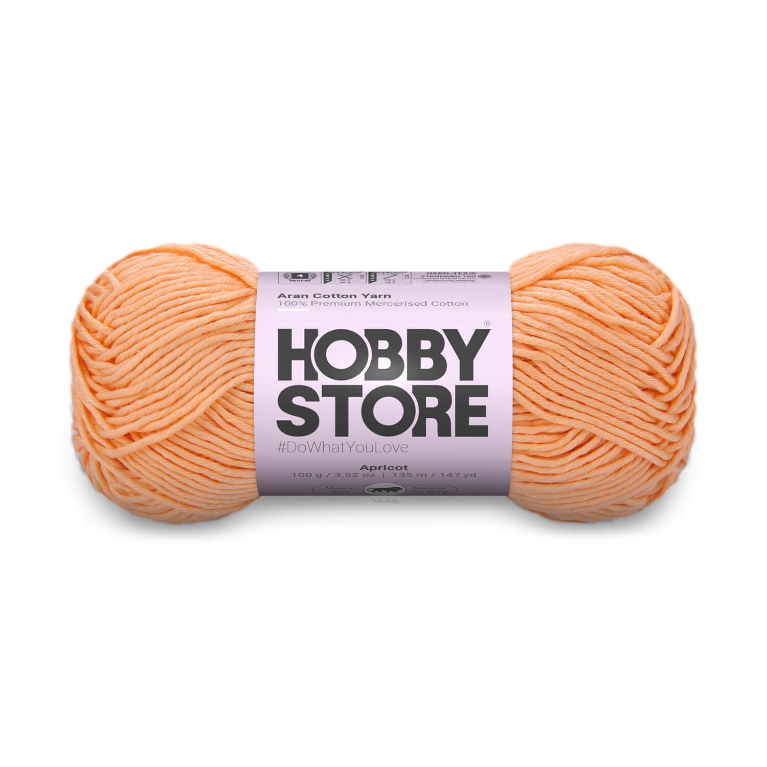 Aran Mercerised Cotton Yarn by Hobby Store - Apricot 401