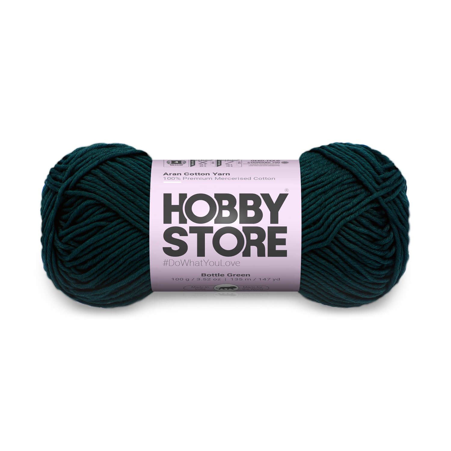 Aran Mercerised Cotton Yarn by Hobby Store - Bottle Green 454