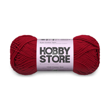 Aran Mercerised Cotton Yarn by Hobby Store - Chilli Pepper Red - 408