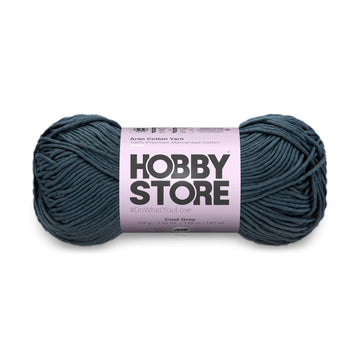 Aran Mercerised Cotton Yarn by Hobby Store - Cool Grey - 412