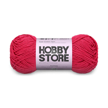 Aran Mercerised Cotton Yarn by Hobby Store - Fuchsia - 416