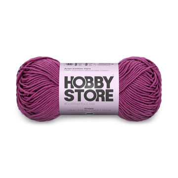 Aran Mercerised Cotton Yarn by Hobby Store - Grape - 417