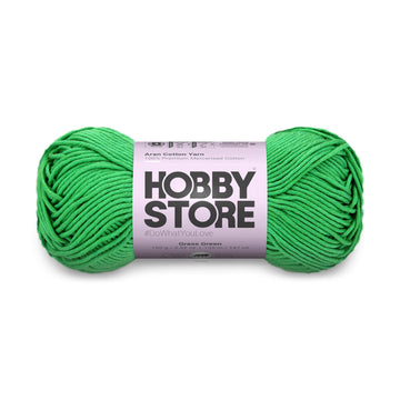 Aran Mercerised Cotton Yarn by Hobby Store - Grass Green - 418