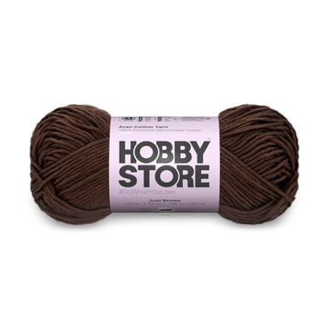 Aran Mercerised Cotton Yarn by Hobby Store - Just Brown - 421