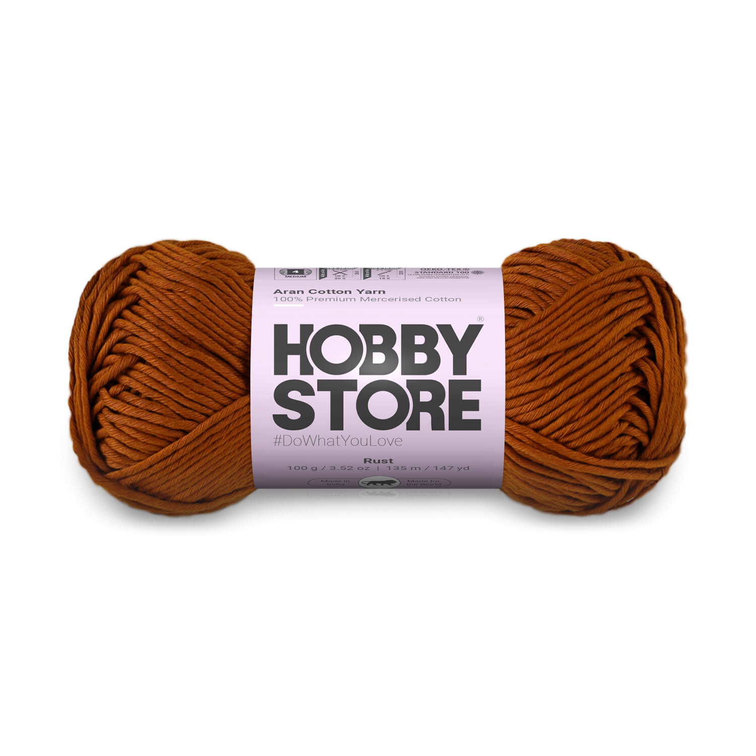 Aran Mercerised Cotton Yarn by Hobby Store - Rust 463