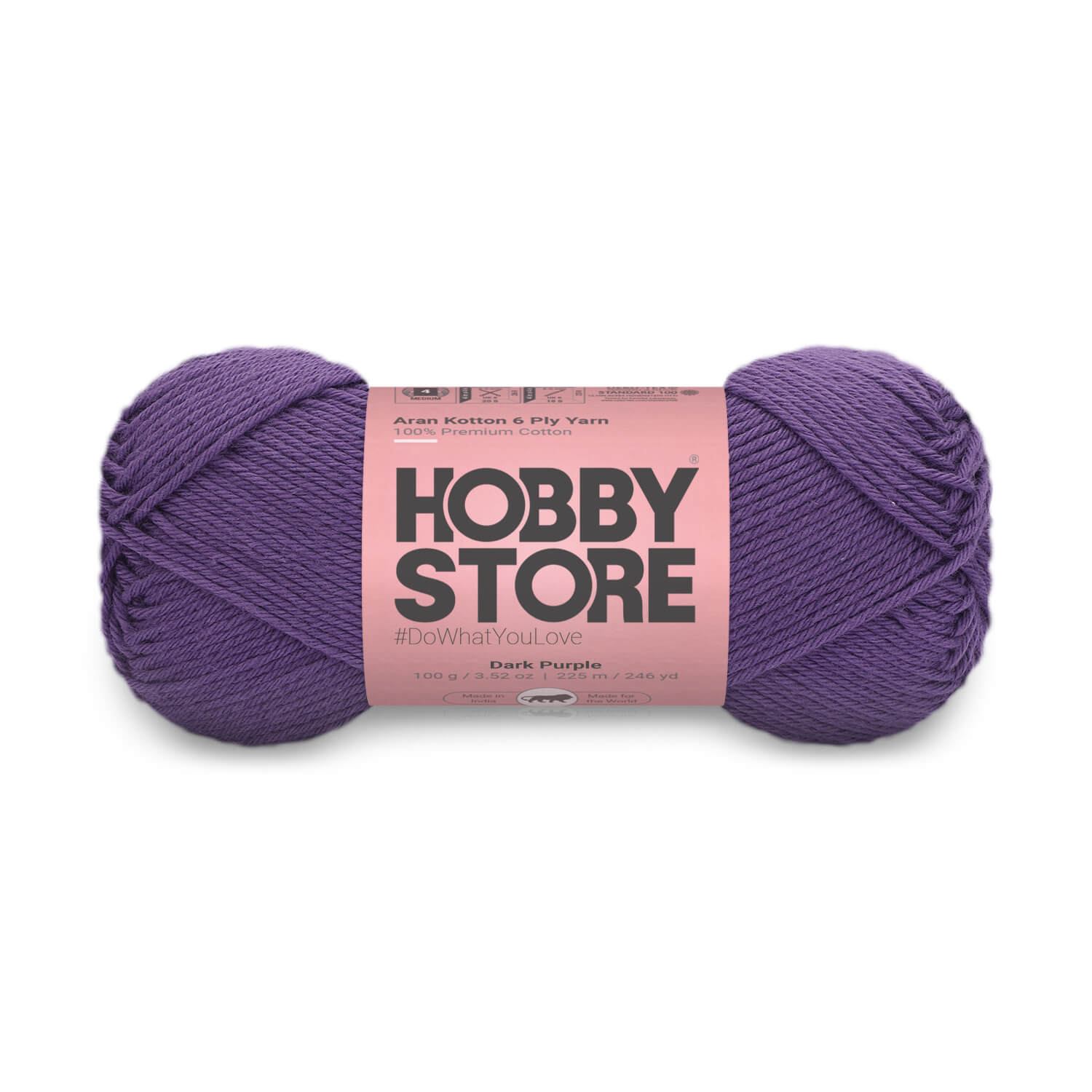 Aran Kotton 6 Ply Yarn by Hobby Store - Dark Purple 530