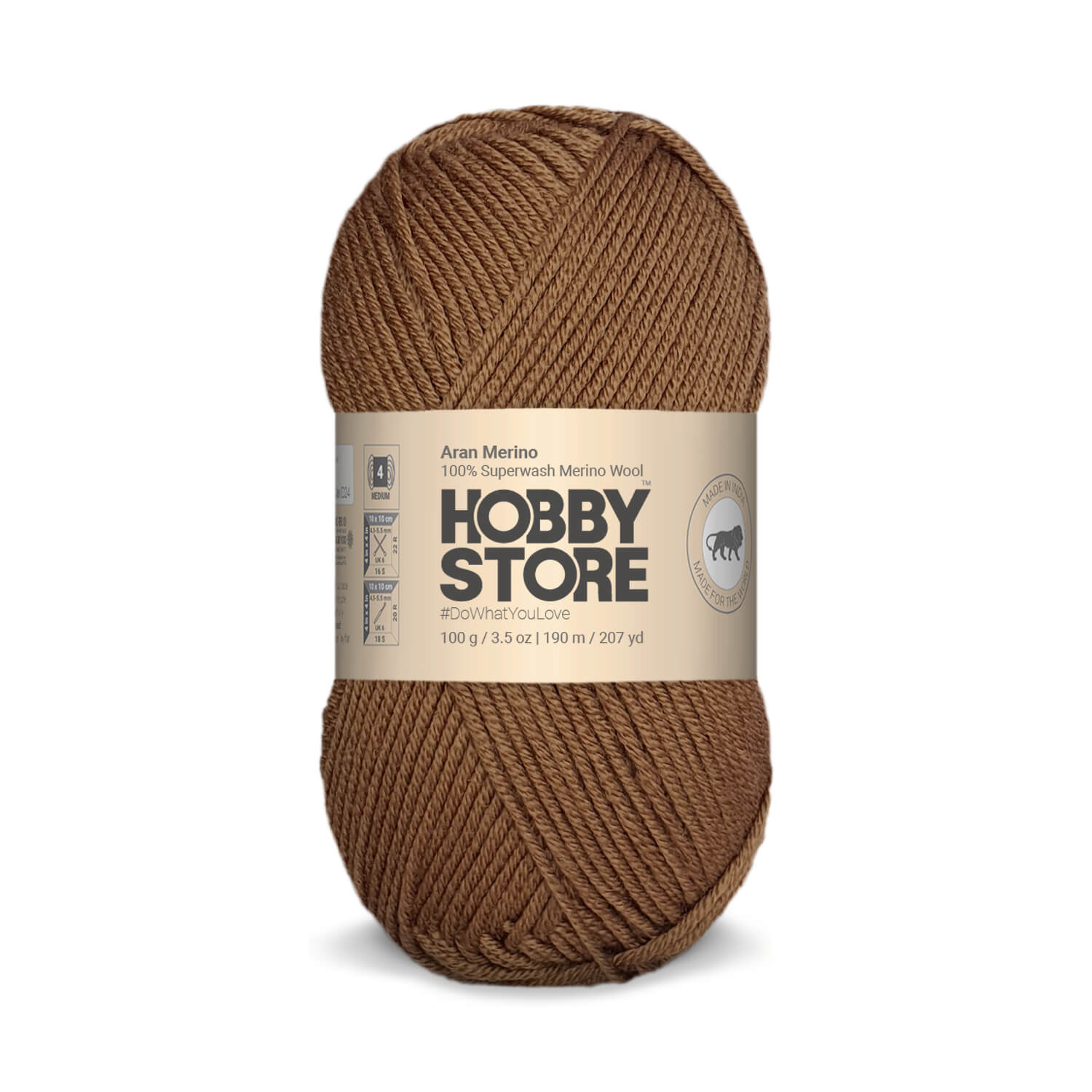 Aran Merino Wool by Hobby Store - Brown AM020
