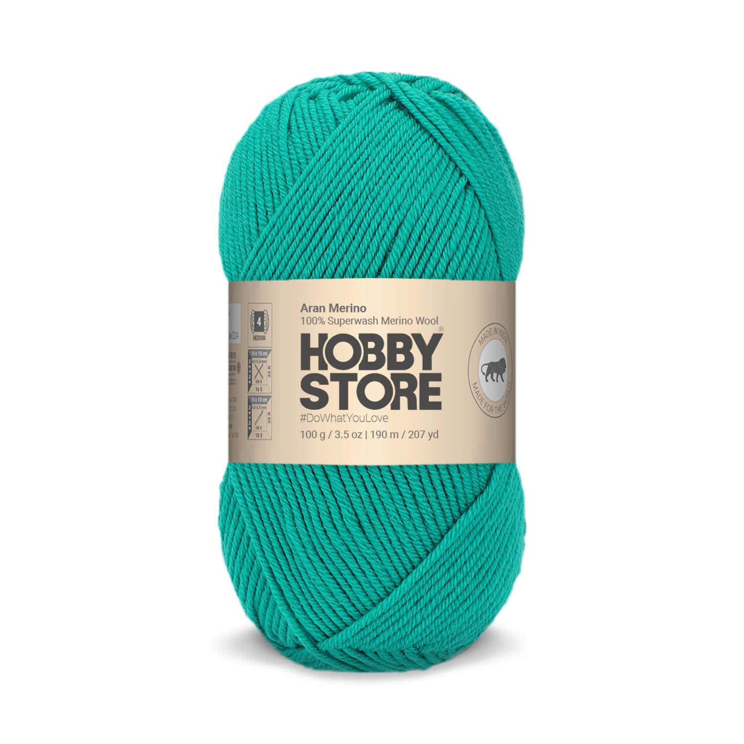 Aran Merino Wool by Hobby Store - Cyan Green AM033