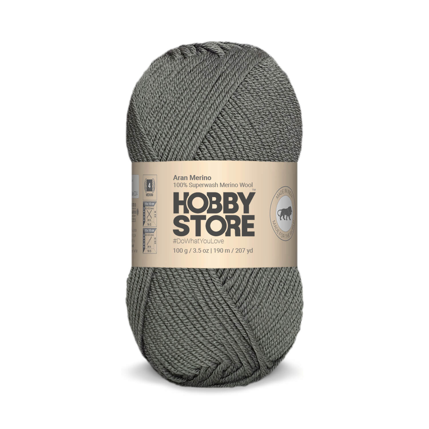 Aran Merino Wool by Hobby Store - Dark Grey AM007