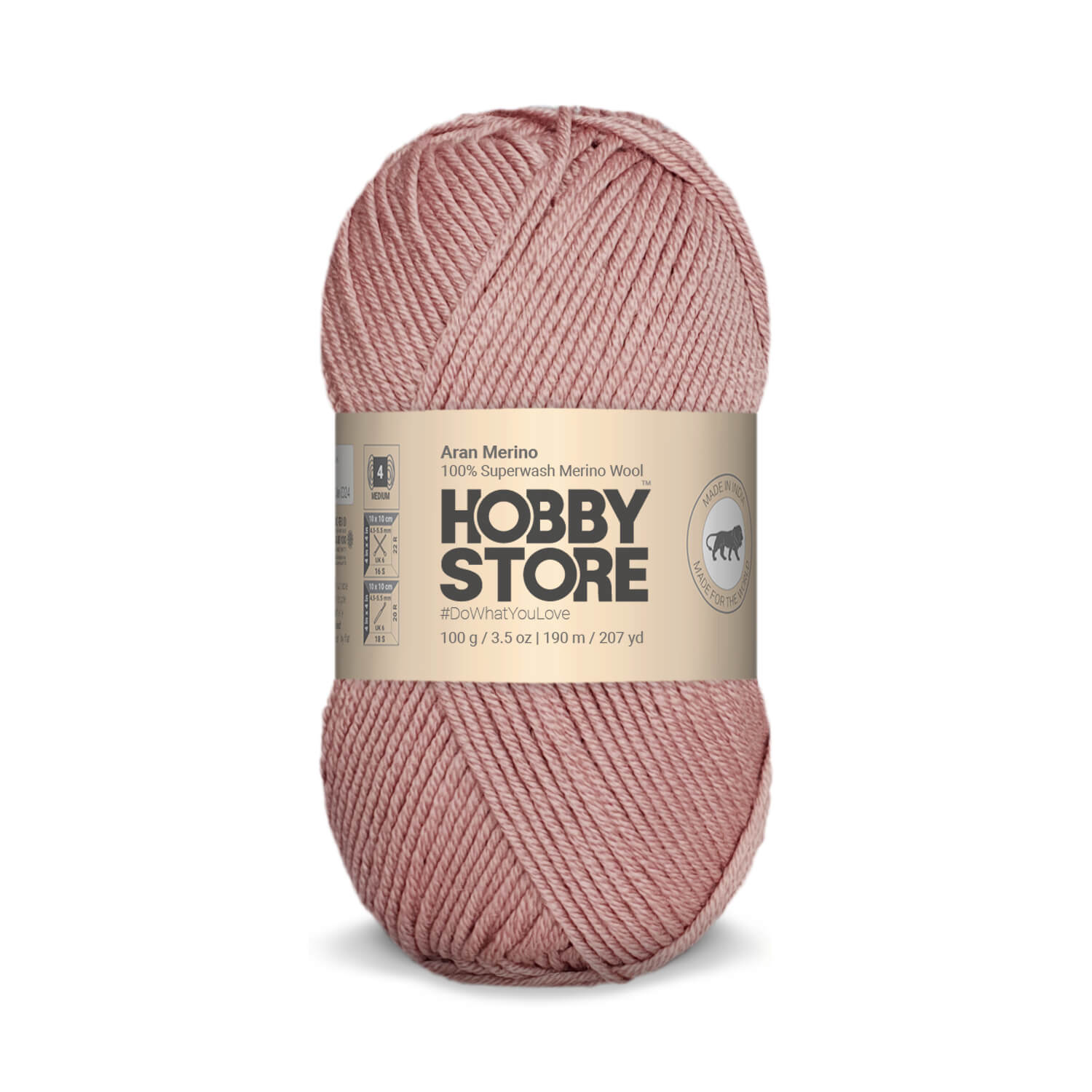 Aran Merino Wool by Hobby Store - Dried Rose AM030