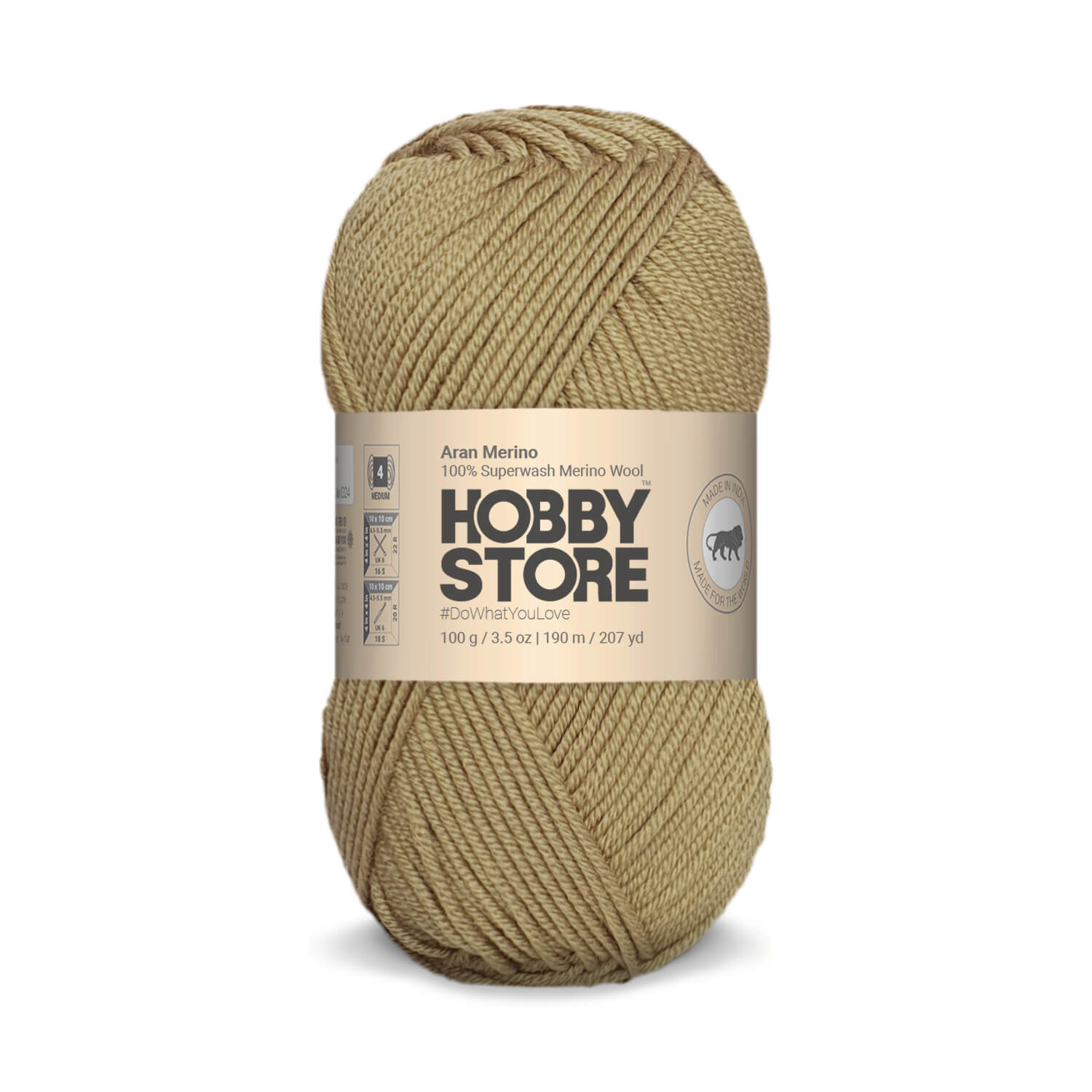 Aran Merino Wool by Hobby Store - Khaki AM001