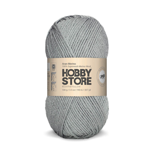 Aran Merino Wool by Hobby Store - Light Grey AM012