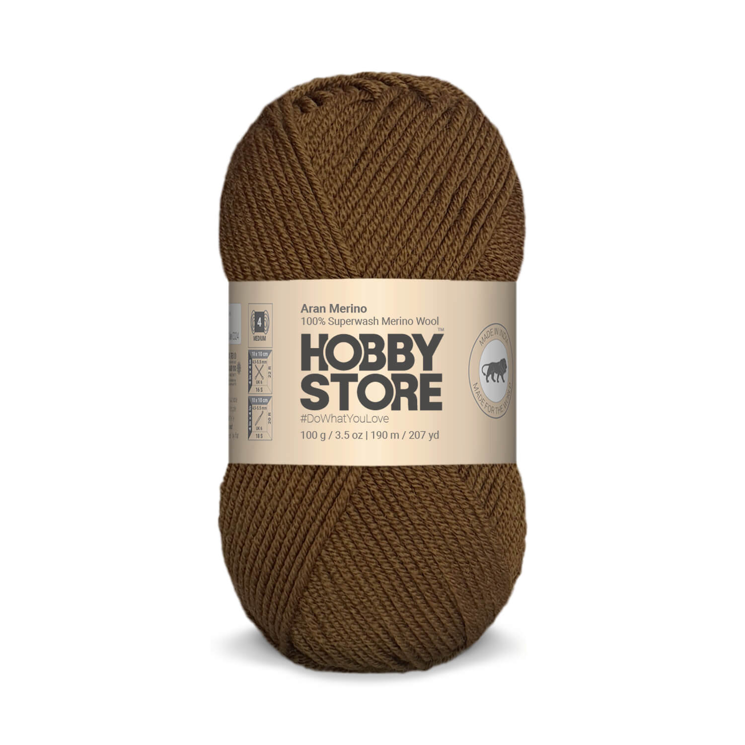 Aran Merino Wool by Hobby Store - Mud Brown AM002