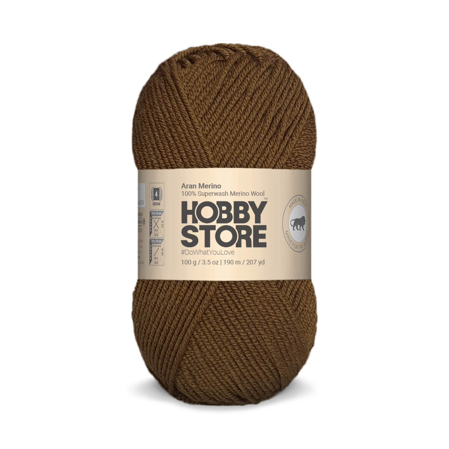 Aran Merino Wool by Hobby Store - Mud Brown AM002