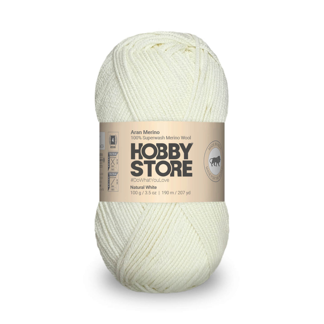 Aran Merino Wool by Hobby Store - Natural White AM021