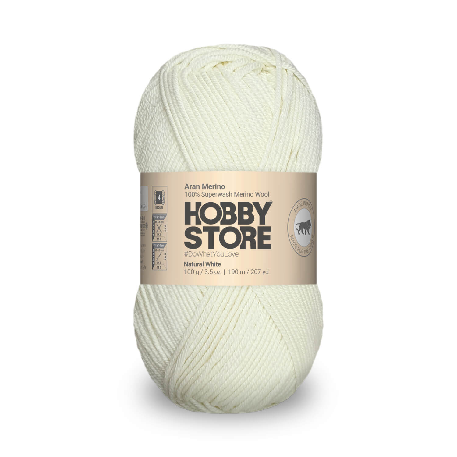 Aran Merino Wool by Hobby Store - Natural White AM021