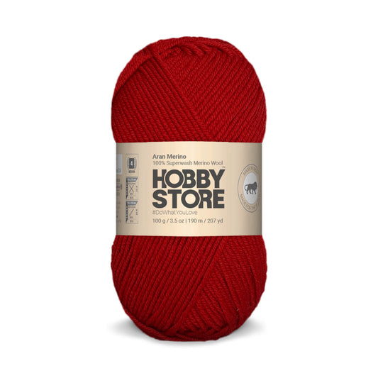 Aran Merino Wool by Hobby Store - Red AM005