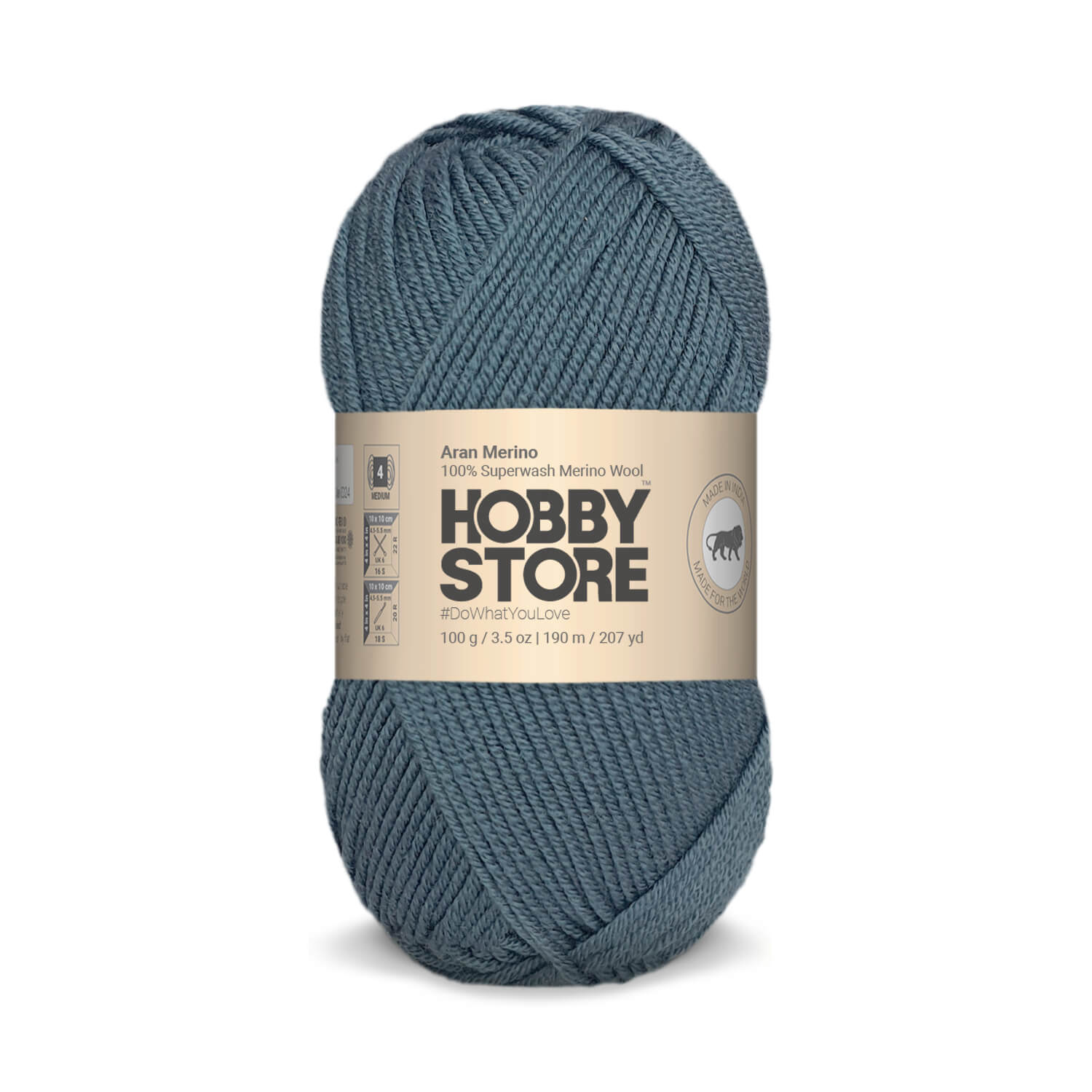 Aran Merino Wool by Hobby Store - Storm Blue AM008