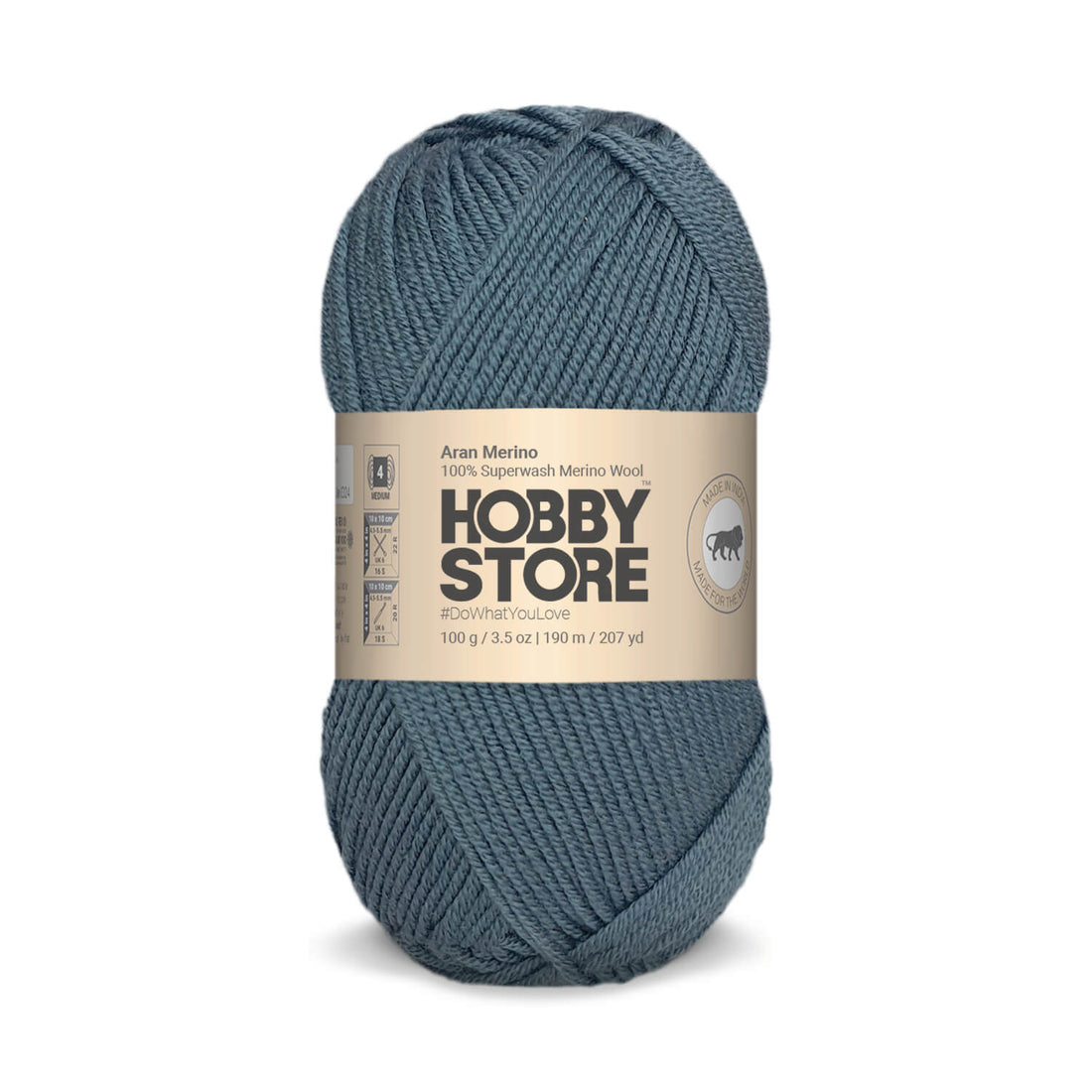 Aran Merino Wool by Hobby Store - Storm Blue AM008
