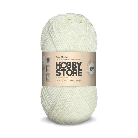 Aran Merino Wool by Hobby Store - White AM021
